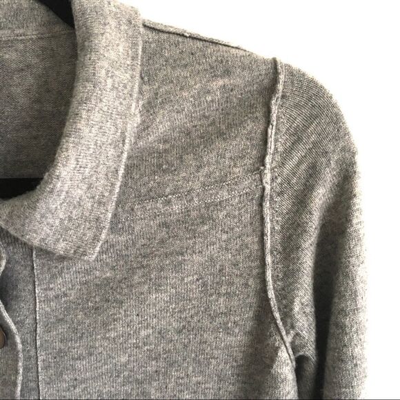 TANA + BEE Cashmere Wool Button Front Blazer Cardigan Sweater Grey S - Picture 8 of 11
